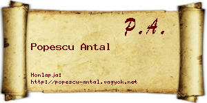 Popescu Antal névjegykártya