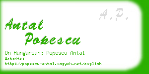 antal popescu business card